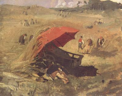 Franz von Lenbach The Red Umbrella (nn02) Sweden oil painting art